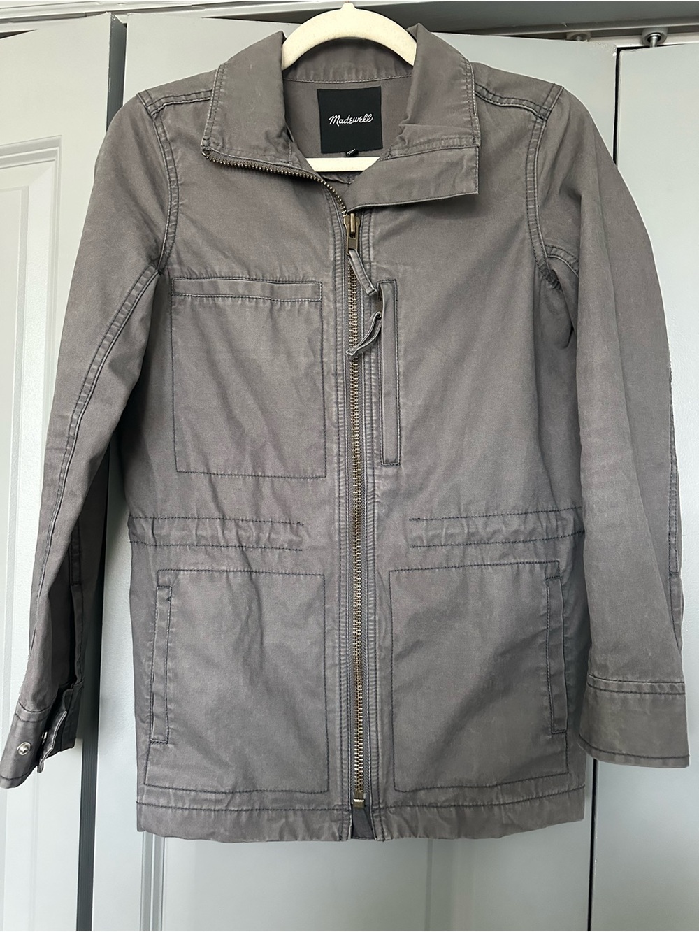 Madewell Gray Utility Zip Jacket